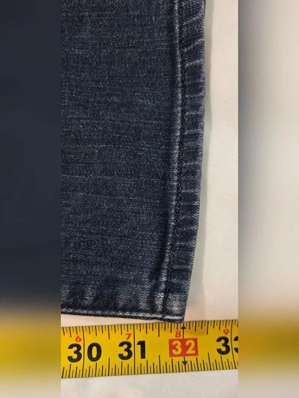 7 for All Mankind Jeans Slimmy Washed  Blue Denim Jeans, Tapered Legs, 34x32